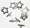 5 Sets of 18mm Silver Plated Star Toggle Clasps